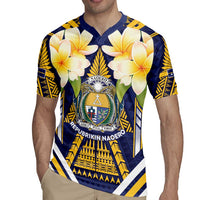 Personalised Nauru Independence Day Rugby Jersey Coat Of Arms With Plumeria LT05 - Polynesian Pride