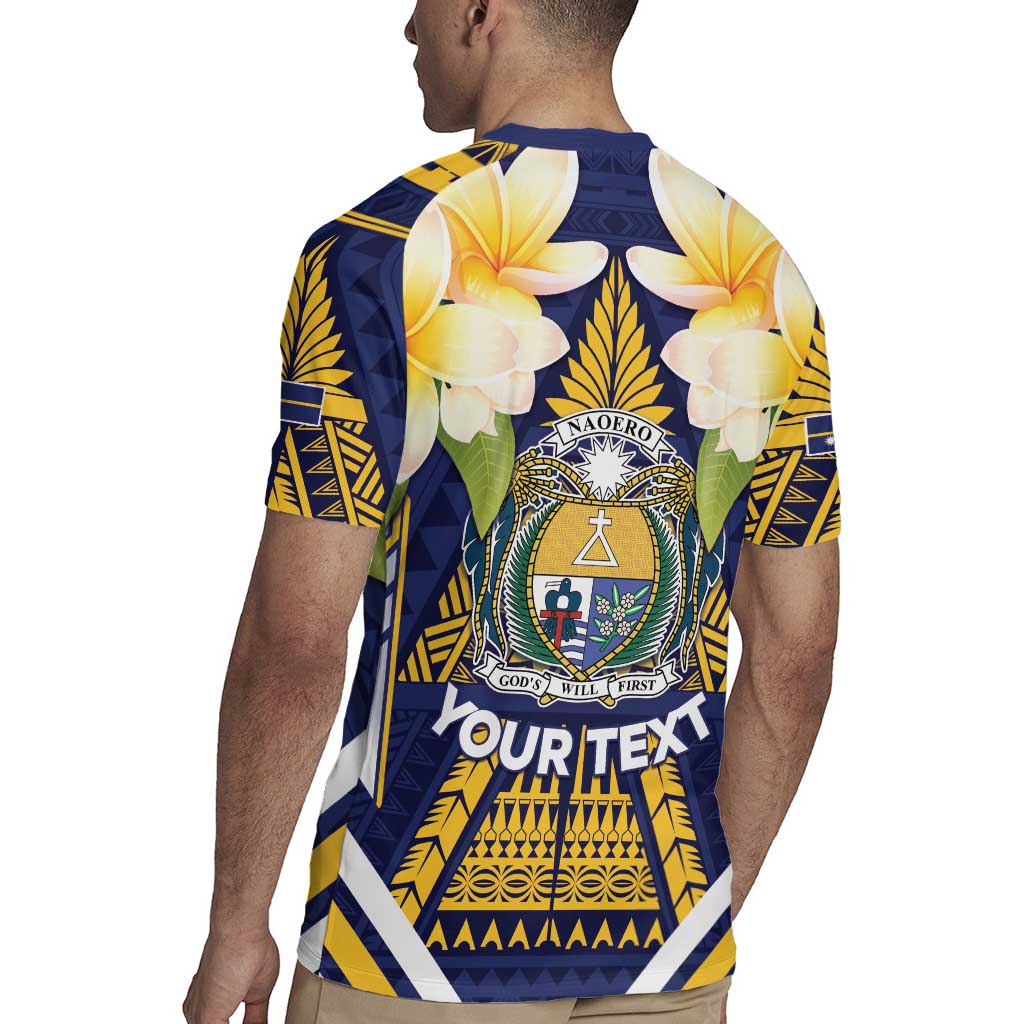 Personalised Nauru Independence Day Rugby Jersey Coat Of Arms With Plumeria LT05 - Polynesian Pride
