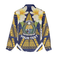 Personalised Nauru Independence Day Women Casual Shirt Coat Of Arms With Plumeria - Polynesian Pride
