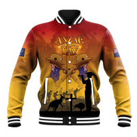 ANZAC Day Baseball Jacket Australia And New Zealand Slouch Hats LT05 Unisex Yellow - Polynesian Pride