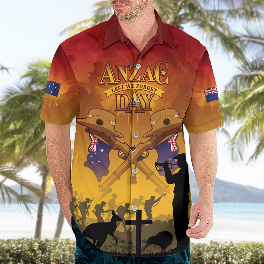 ANZAC Day Hawaiian Shirt Australia And New Zealand Slouch Hats LT05 - Polynesian Pride