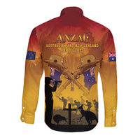 ANZAC Day Long Sleeve Button Shirt Australia And New Zealand Slouch Hats LT05 - Polynesian Pride