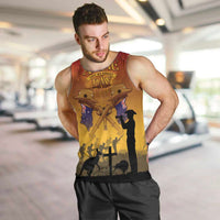 ANZAC Day Men Tank Top Australia And New Zealand Slouch Hats LT05 Yellow - Polynesian Pride