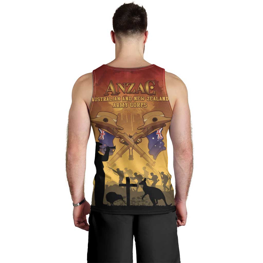 ANZAC Day Men Tank Top Australia And New Zealand Slouch Hats LT05 - Polynesian Pride