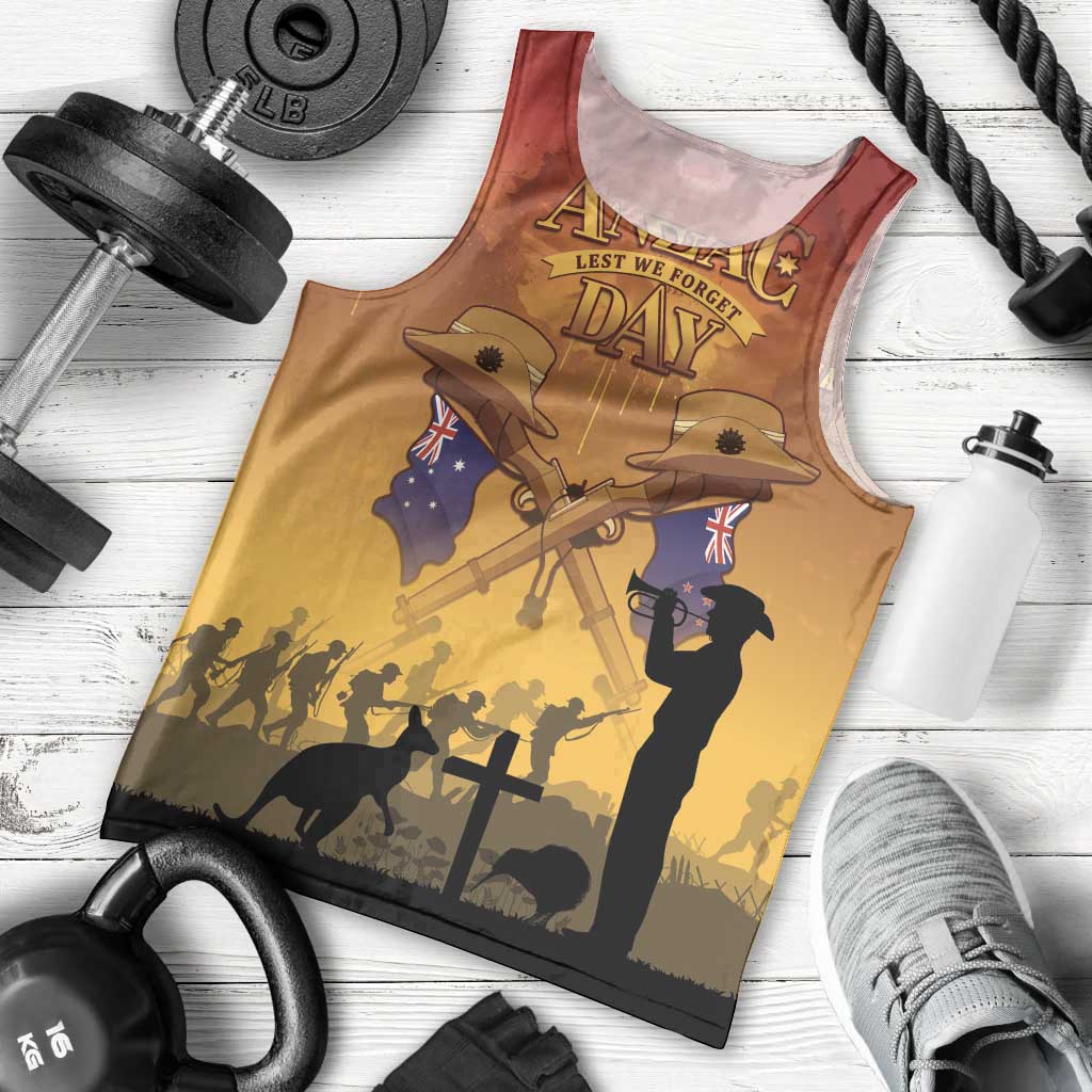 ANZAC Day Men Tank Top Australia And New Zealand Slouch Hats LT05 - Polynesian Pride