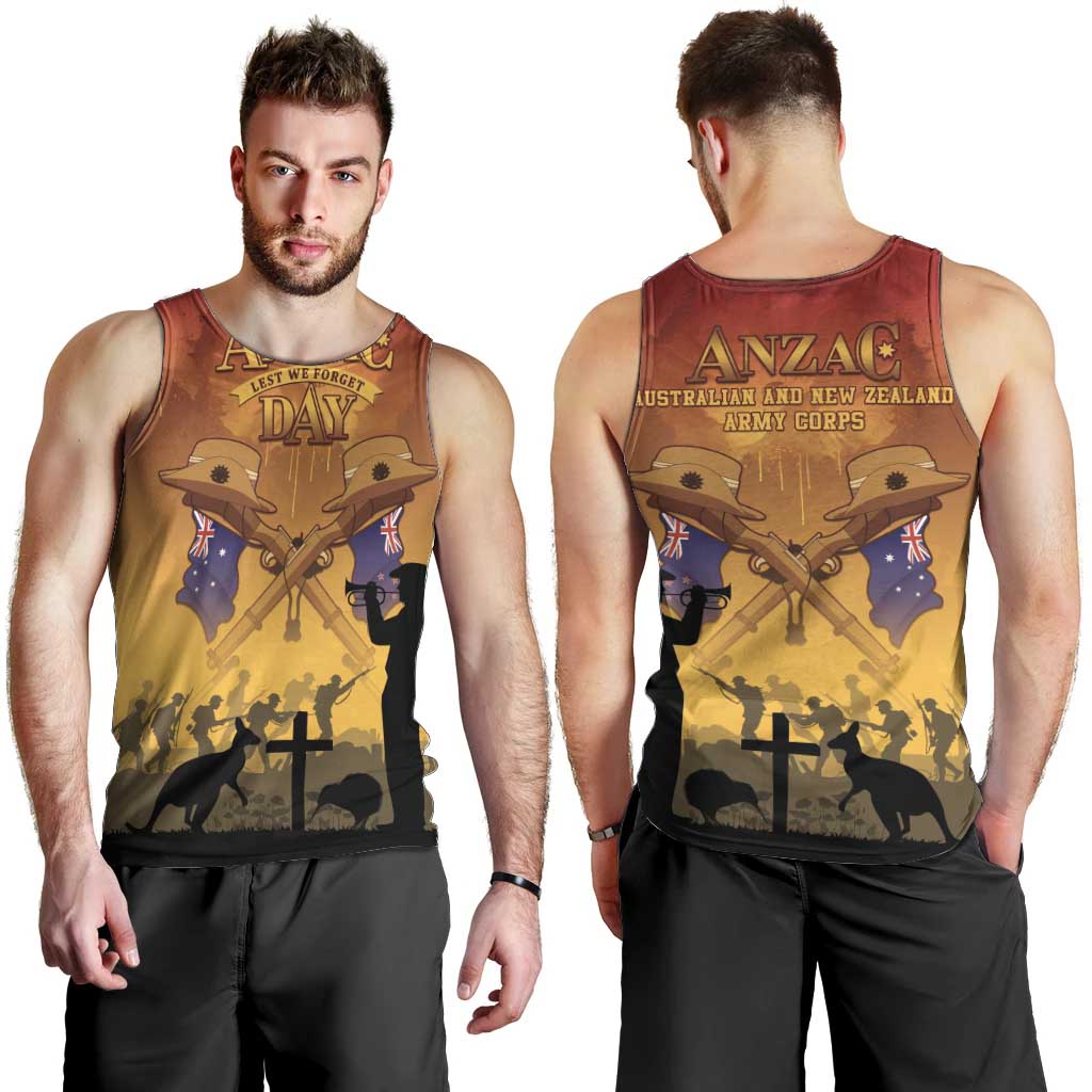 ANZAC Day Men Tank Top Australia And New Zealand Slouch Hats LT05 - Polynesian Pride