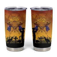 ANZAC Day Tumbler Cup Australia And New Zealand Slouch Hats LT05 Yellow - Polynesian Pride