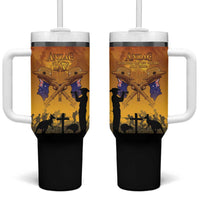 ANZAC Day Tumbler With Handle Australia And New Zealand Slouch Hats LT05 One Size: 40 oz Yellow - Polynesian Pride