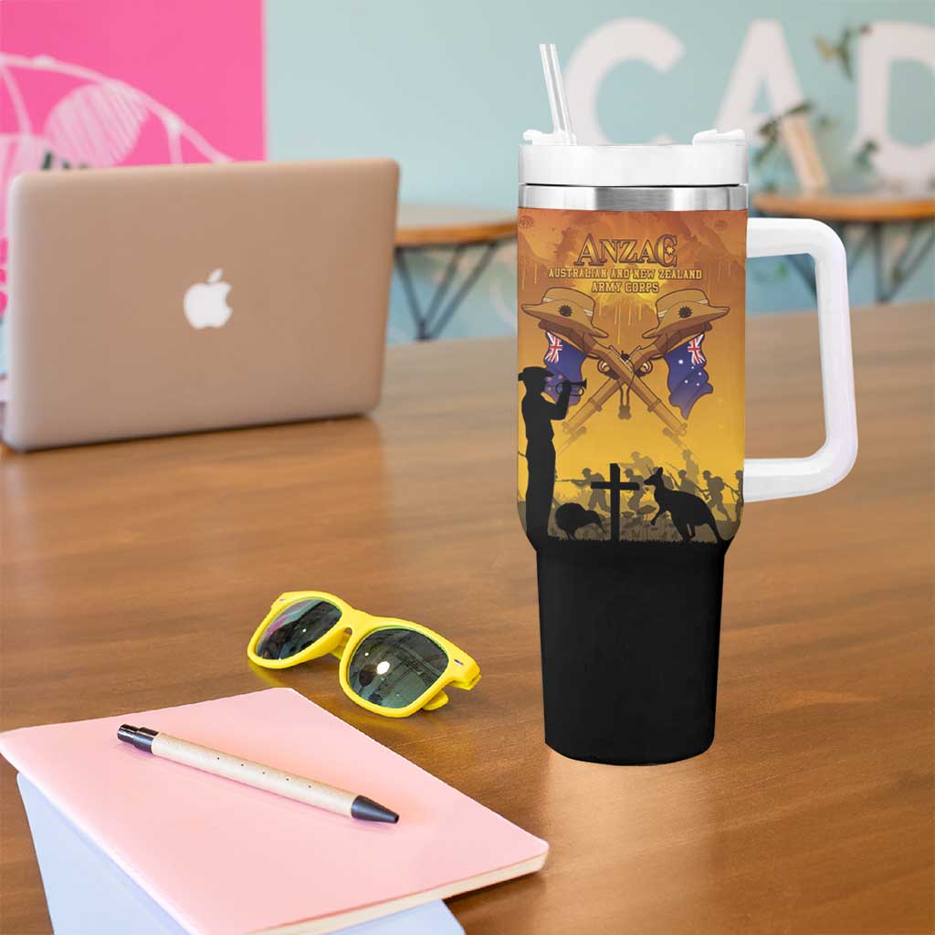 ANZAC Day Tumbler With Handle Australia And New Zealand Slouch Hats LT05 - Polynesian Pride
