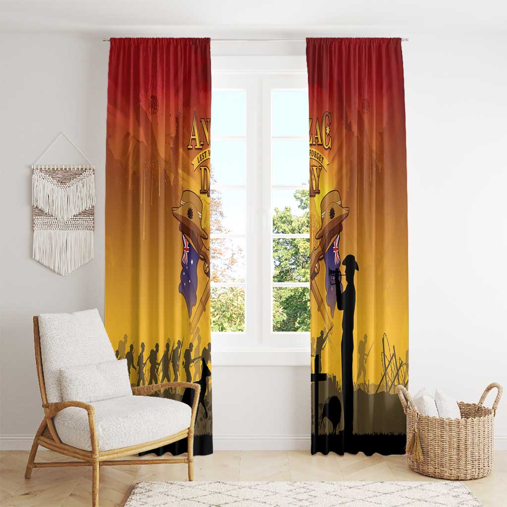 ANZAC Day Window Curtain Australia And New Zealand Slouch Hats LT05 - Polynesian Pride