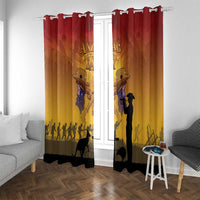 ANZAC Day Window Curtain Australia And New Zealand Slouch Hats LT05 With Grommets Yellow - Polynesian Pride