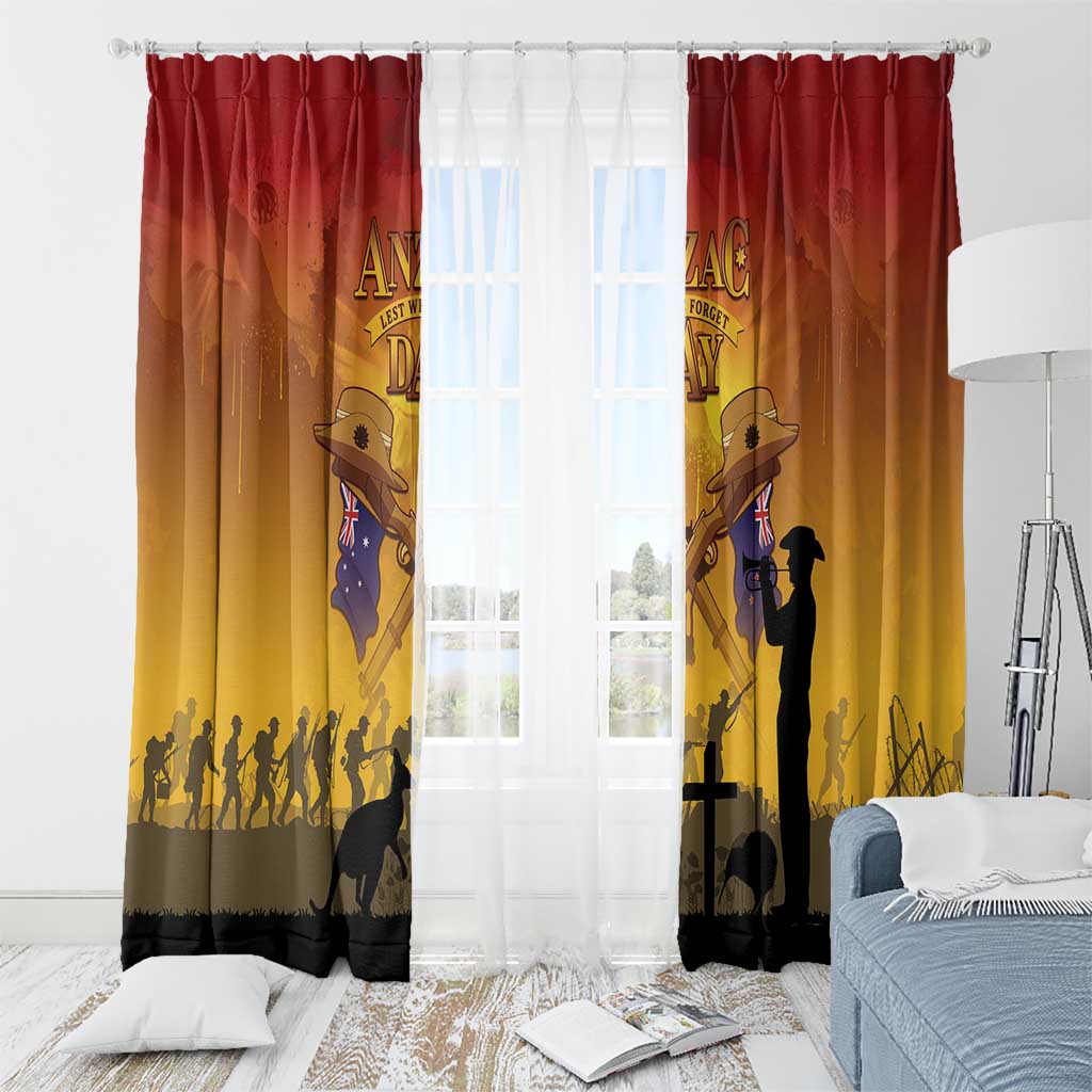 ANZAC Day Window Curtain Australia And New Zealand Slouch Hats LT05 - Polynesian Pride