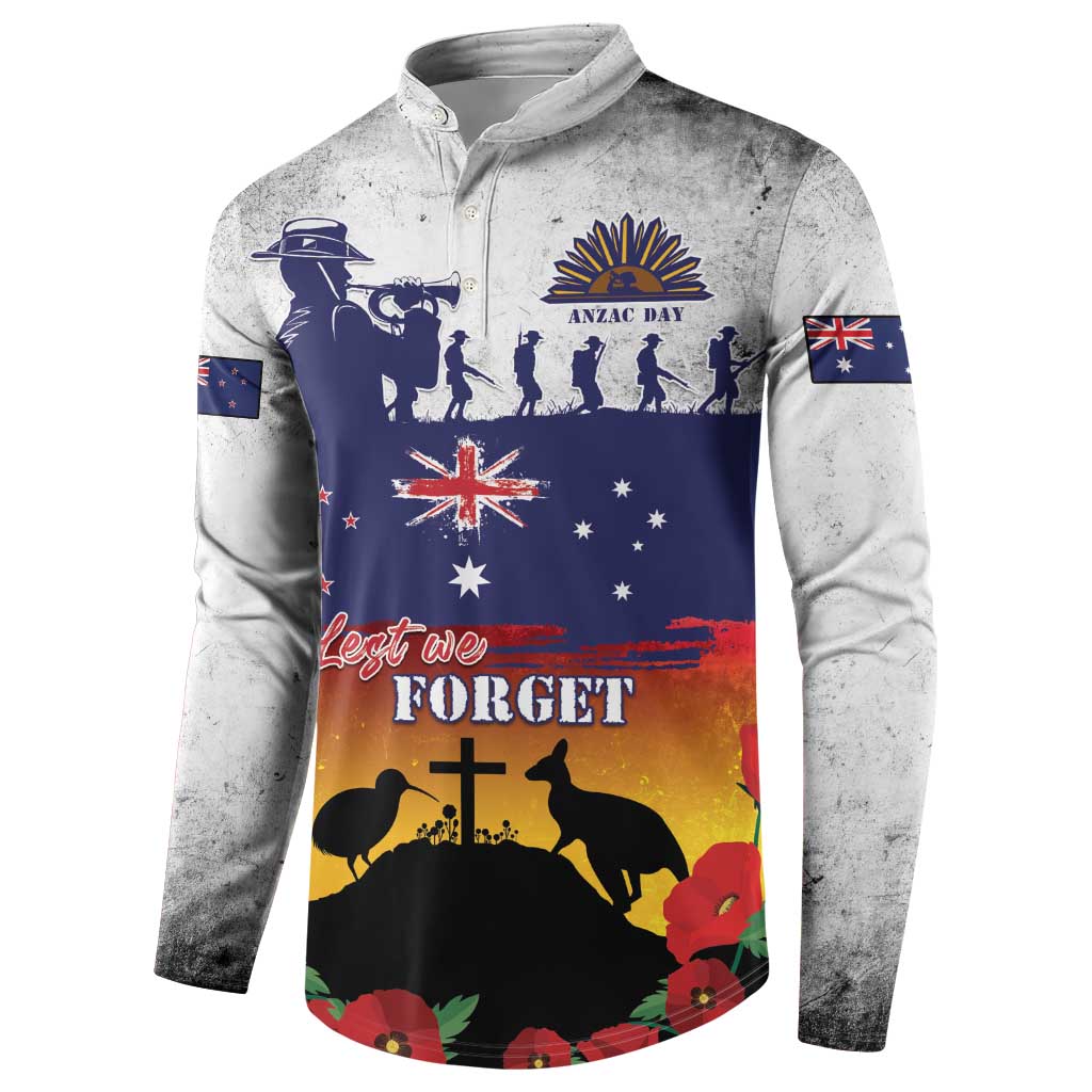 New Zealand And Australia ANZAC Last Post Button Sweatshirt LT05 - Polynesian Pride