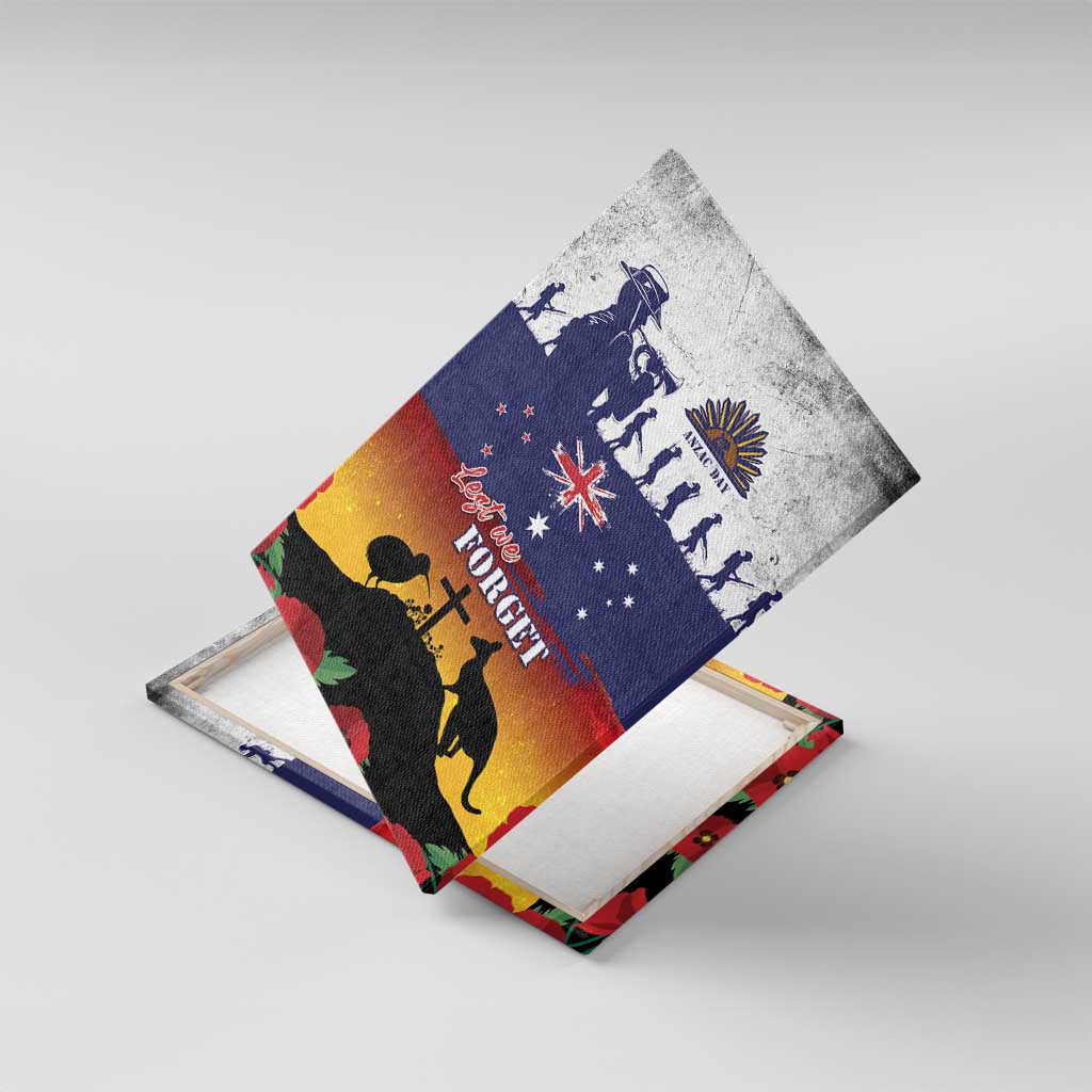 New Zealand And Australia ANZAC Last Post Canvas Wall Art LT05 With Frame Blue - Polynesian Pride