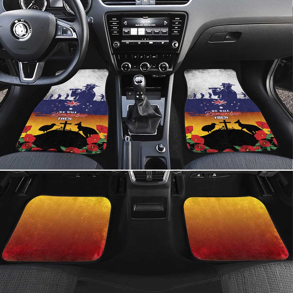 New Zealand And Australia ANZAC Last Post Car Mats LT05 Set 4pcs Blue - Polynesian Pride