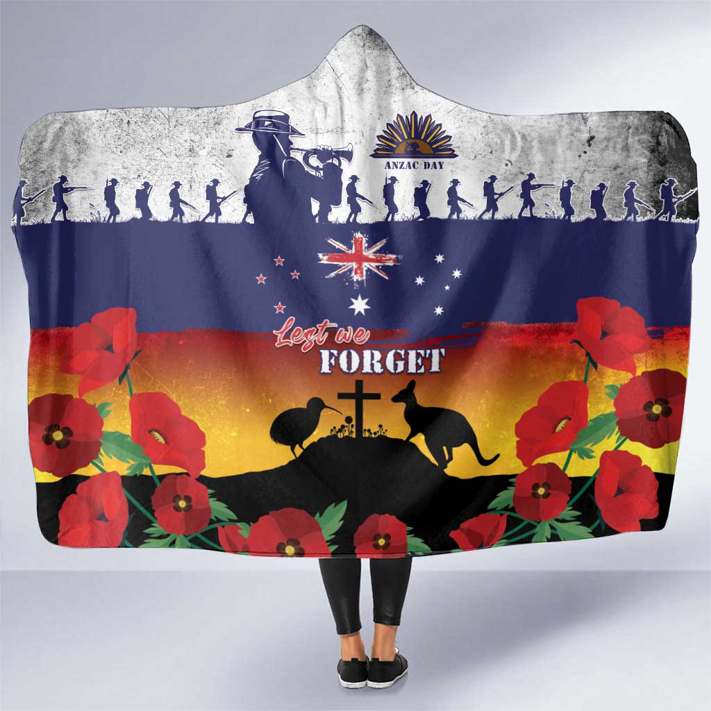 New Zealand And Australia ANZAC Last Post Hooded Blanket