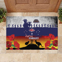 New Zealand And Australia ANZAC Last Post Rubber Doormat LT05 Blue - Polynesian Pride