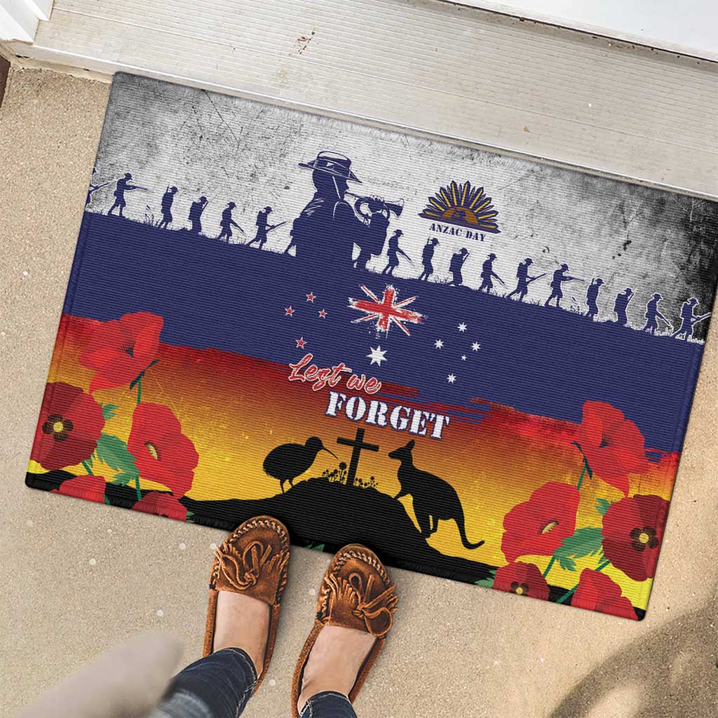 New Zealand And Australia ANZAC Last Post Rubber Doormat LT05 - Polynesian Pride