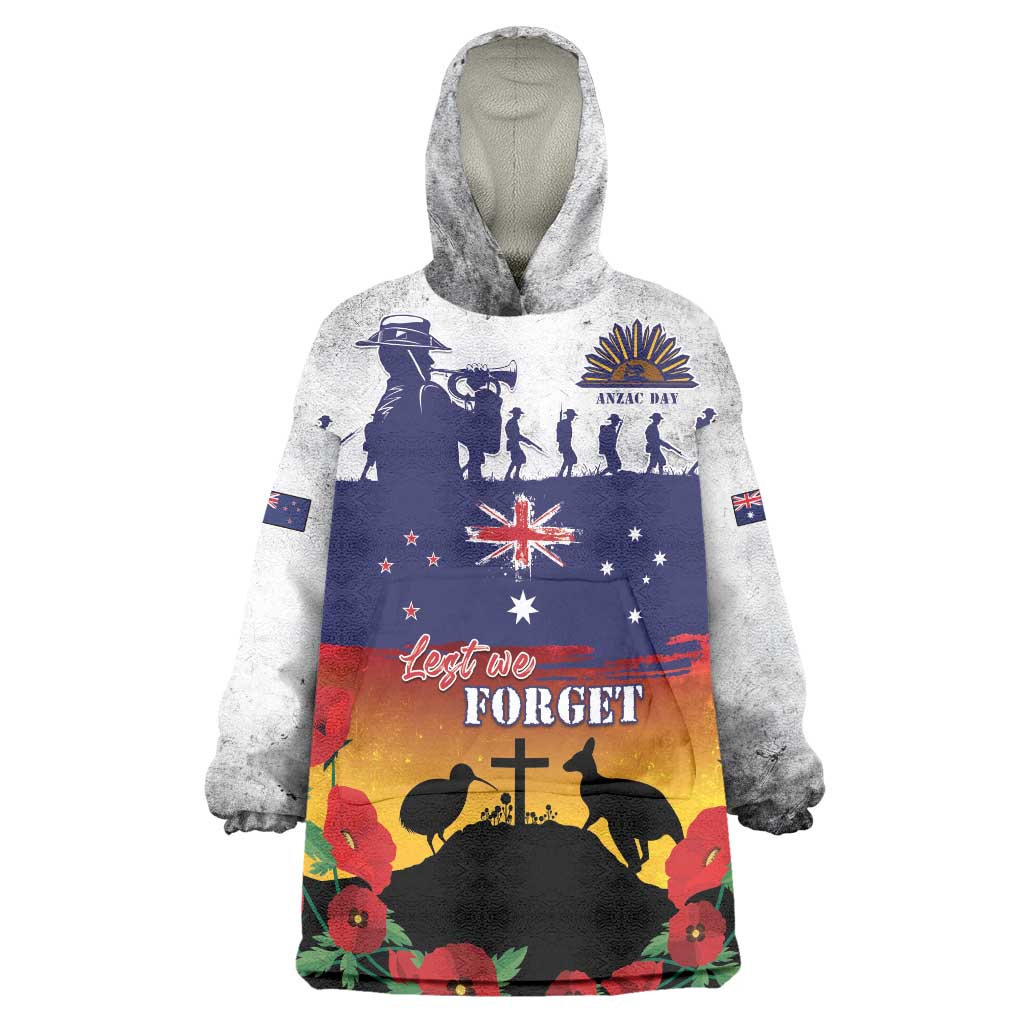 New Zealand And Australia ANZAC Last Post Wearable Blanket Hoodie