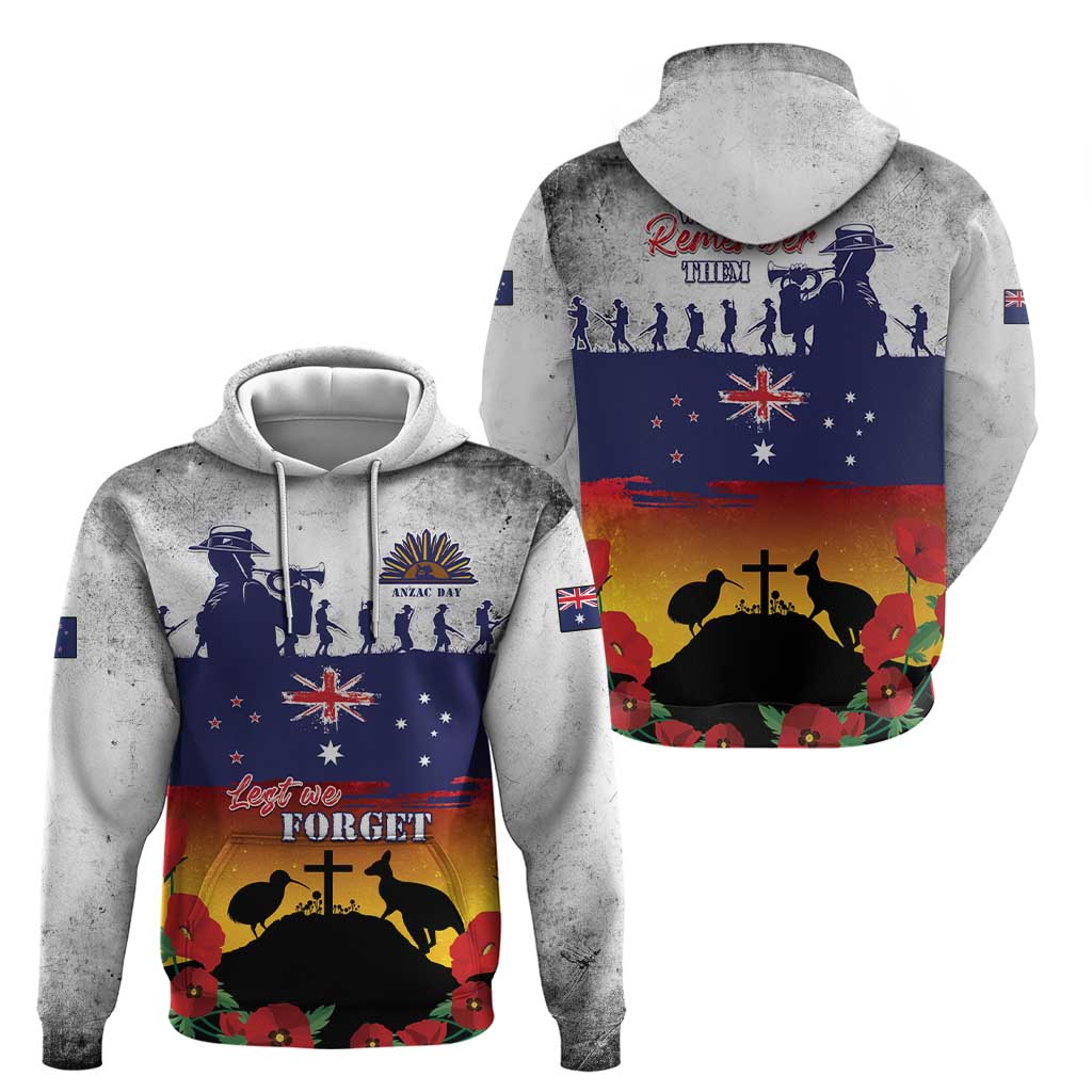 New Zealand And Australia ANZAC Last Post Zip Hoodie