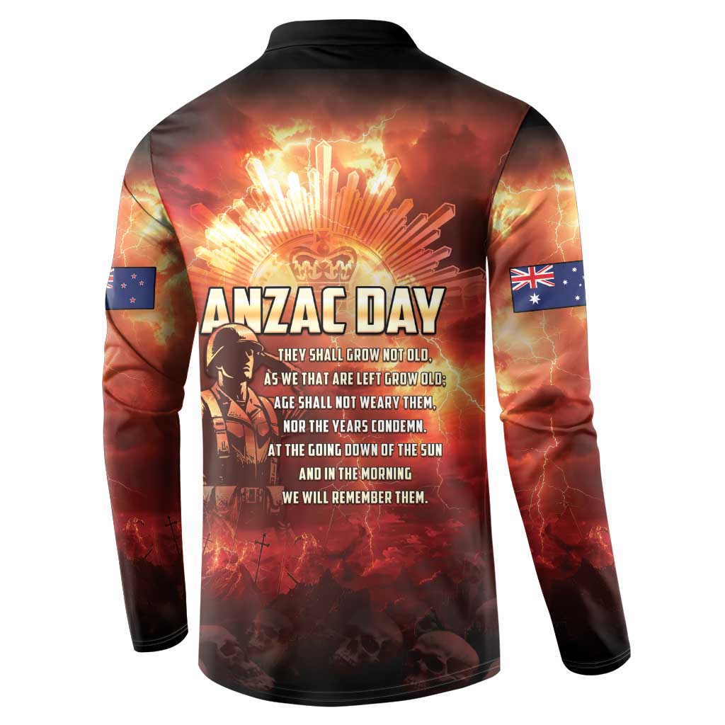 Honouring The ANZAC Spirit Button Sweatshirt Gallipoli Lest We Forget LT05 - Polynesian Pride