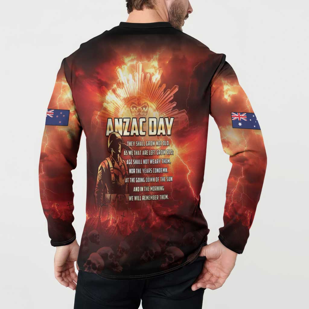 Honouring The ANZAC Spirit Button Sweatshirt Gallipoli Lest We Forget LT05 - Polynesian Pride