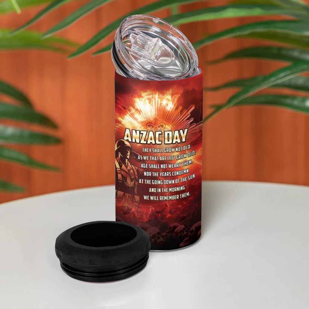Honouring The ANZAC Spirit 4 in 1 Can Cooler Tumbler Gallipoli Lest We Forget LT05 - Polynesian Pride