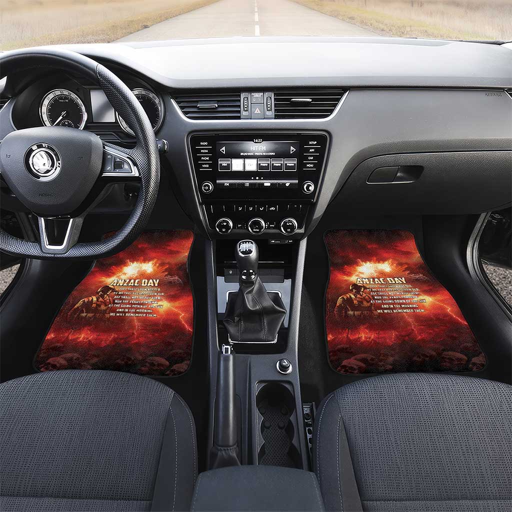 Honouring The ANZAC Spirit Car Mats Gallipoli Lest We Forget LT05 Set 2pcs - Front Red - Polynesian Pride