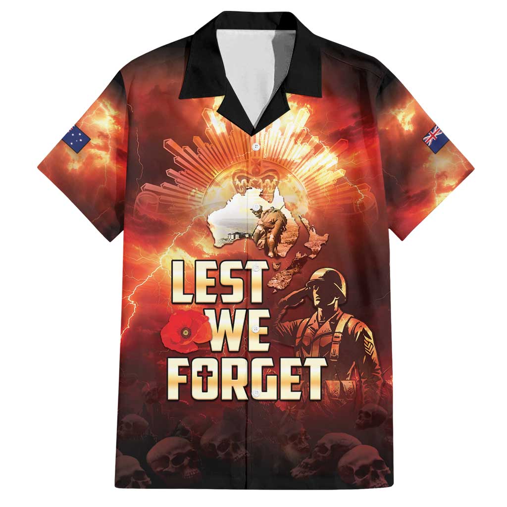 Honouring The ANZAC Spirit Family Matching Off Shoulder Short Dress and Hawaiian Shirt Gallipoli Lest We Forget