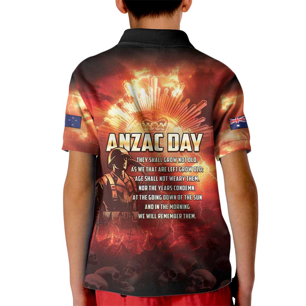Honouring The ANZAC Spirit Kid Polo Shirt Gallipoli Lest We Forget