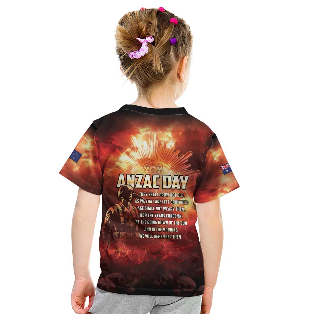 Honouring The ANZAC Spirit Kid T Shirt Gallipoli Lest We Forget