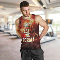 Honouring The ANZAC Spirit Men Tank Top Gallipoli Lest We Forget LT05 Red - Polynesian Pride