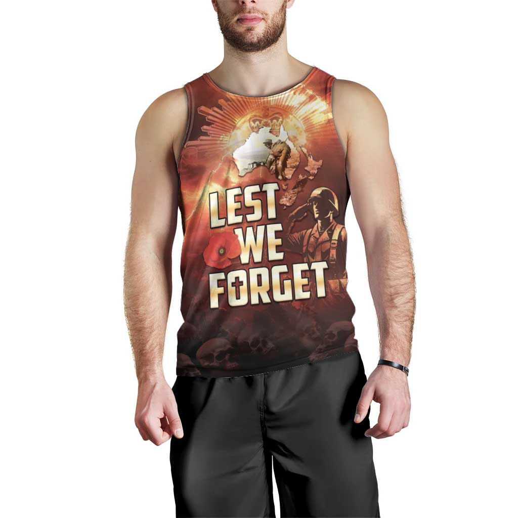 Honouring The ANZAC Spirit Men Tank Top Gallipoli Lest We Forget LT05 - Polynesian Pride