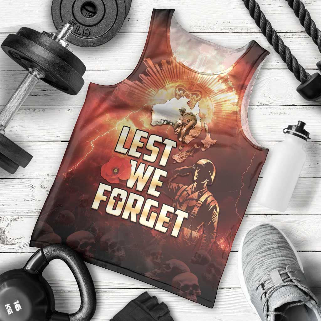 Honouring The ANZAC Spirit Men Tank Top Gallipoli Lest We Forget LT05 - Polynesian Pride