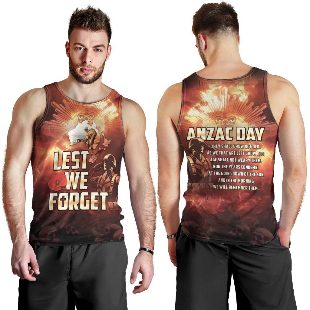 Honouring The ANZAC Spirit Men Tank Top Gallipoli Lest We Forget LT05 - Polynesian Pride