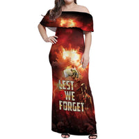 Honouring The ANZAC Spirit Off Shoulder Maxi Dress Gallipoli Lest We Forget