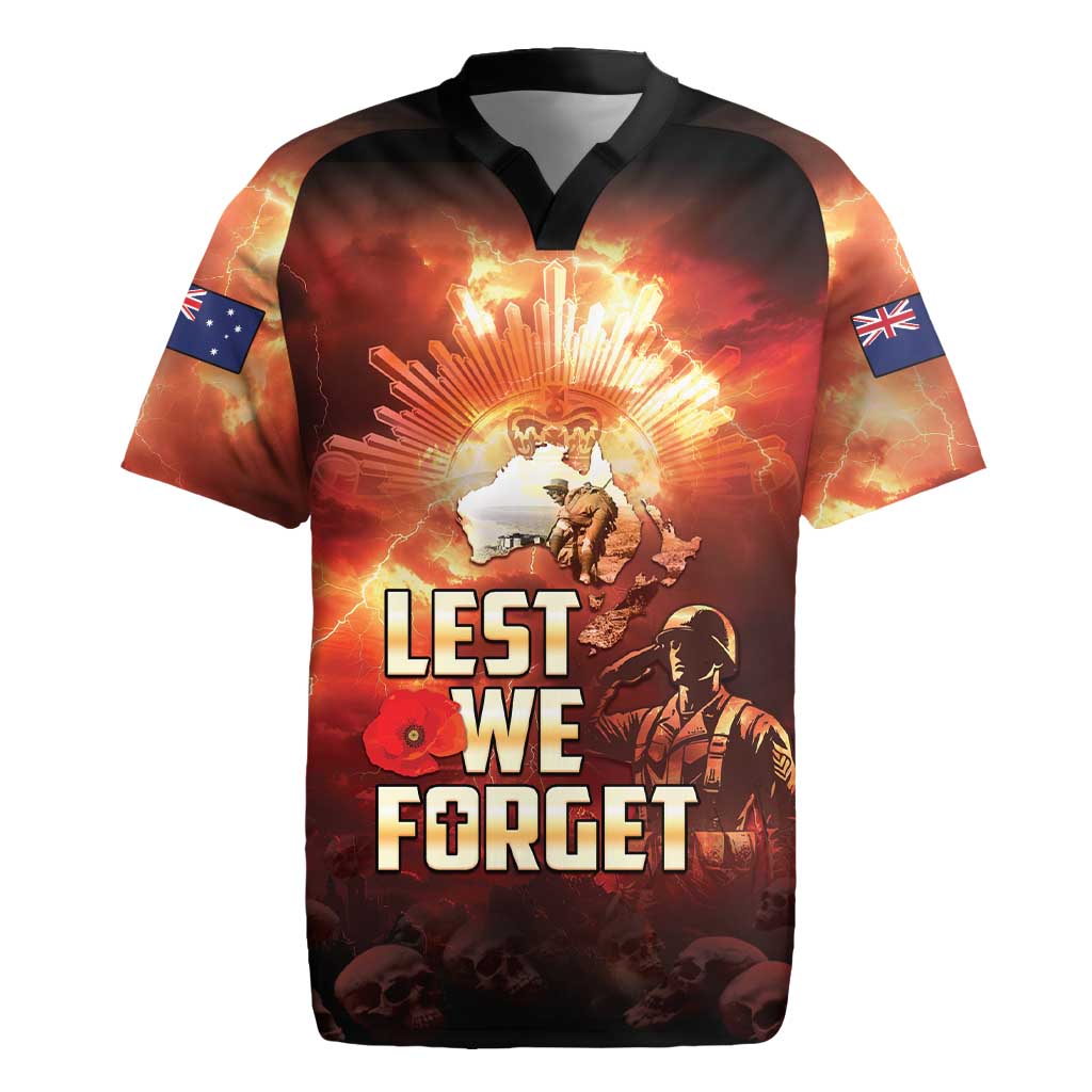 Honouring The ANZAC Spirit Rugby Jersey Gallipoli Lest We Forget