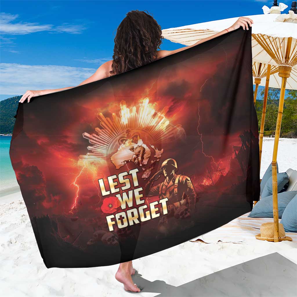 Honouring The ANZAC Spirit Sarong Gallipoli Lest We Forget