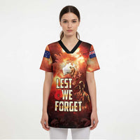 Honouring The ANZAC Spirit Scrub Top Gallipoli Lest We Forget - Polynesian Pride