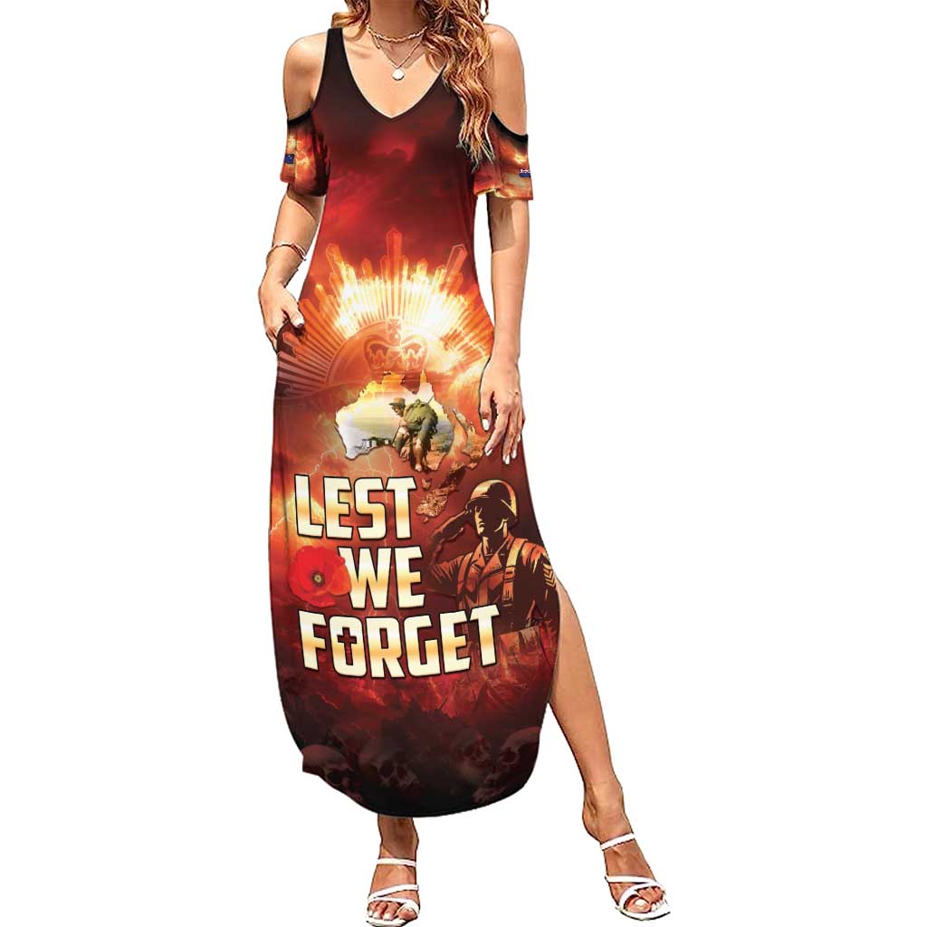 Honouring The ANZAC Spirit Summer Maxi Dress Gallipoli Lest We Forget LT05 Women Red - Polynesian Pride