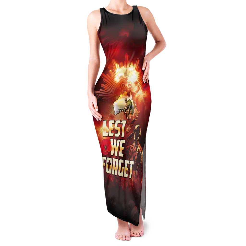 Honouring The ANZAC Spirit Tank Maxi Dress Gallipoli Lest We Forget LT05 Women Red - Polynesian Pride