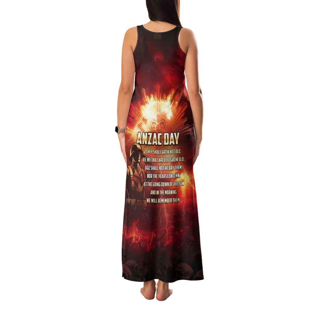 Honouring The ANZAC Spirit Tank Maxi Dress Gallipoli Lest We Forget LT05 - Polynesian Pride