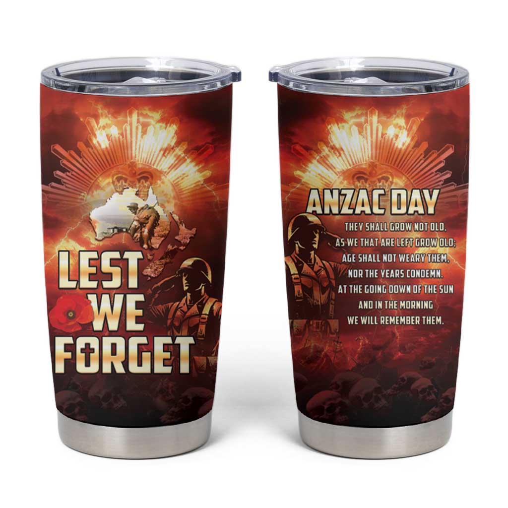 Honouring The ANZAC Spirit Tumbler Cup Gallipoli Lest We Forget LT05 Red - Polynesian Pride