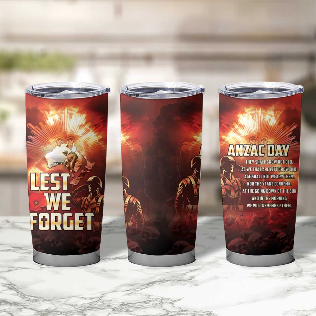 Honouring The ANZAC Spirit Tumbler Cup Gallipoli Lest We Forget LT05 - Polynesian Pride