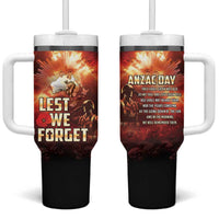 Honouring The ANZAC Spirit Tumbler With Handle Gallipoli Lest We Forget LT05 One Size: 40 oz Red - Polynesian Pride