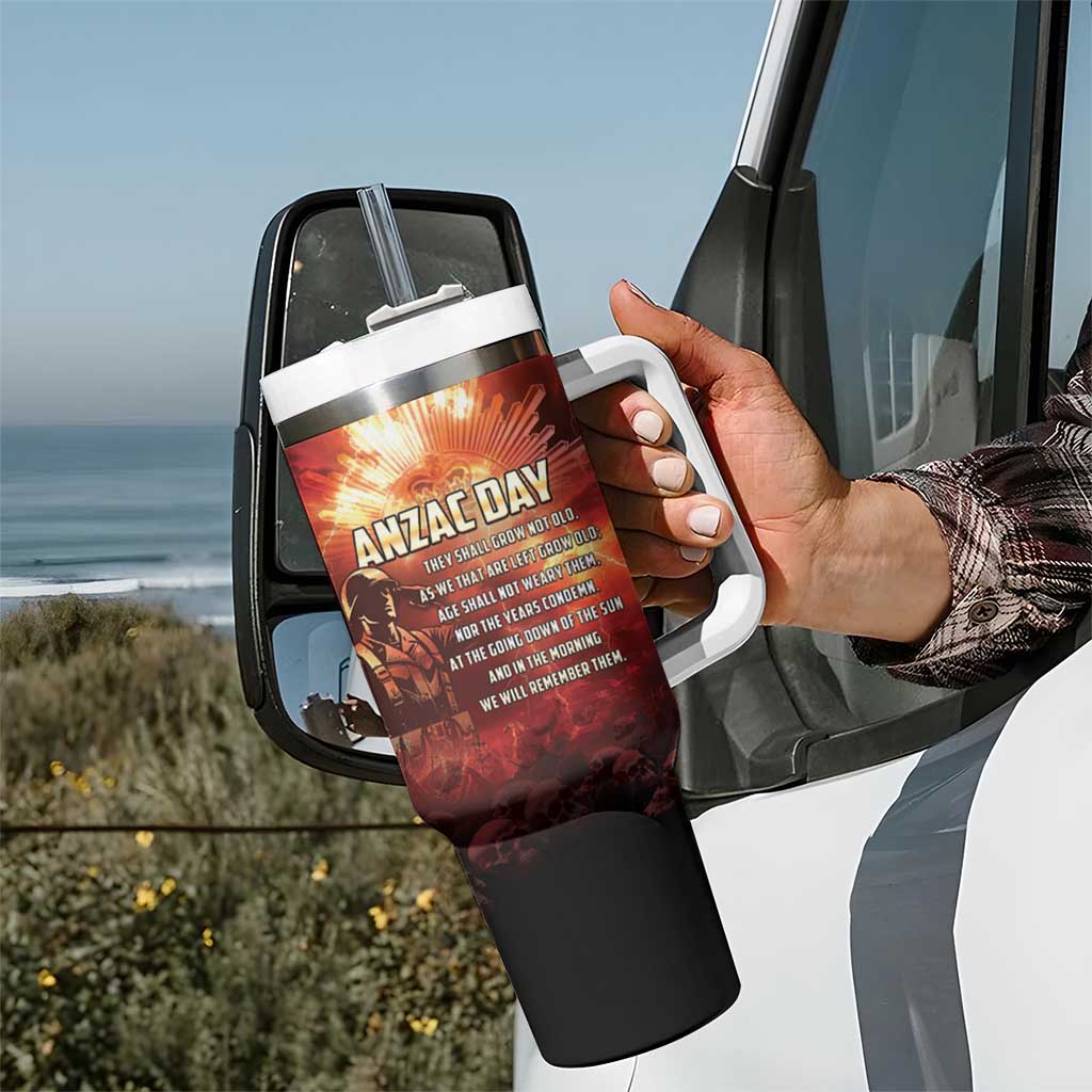 Honouring The ANZAC Spirit Tumbler With Handle Gallipoli Lest We Forget LT05 - Polynesian Pride