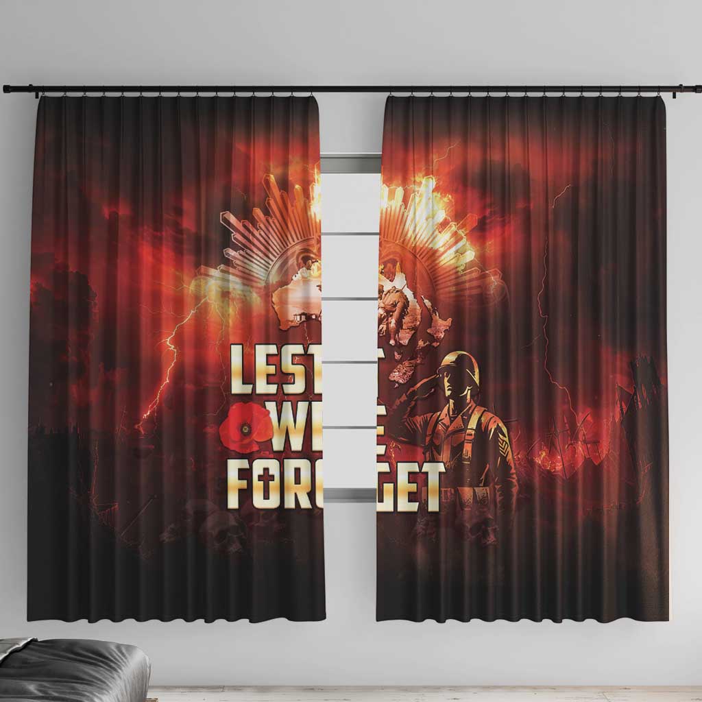 Honouring The ANZAC Spirit Window Curtain Gallipoli Lest We Forget LT05 With Hooks Red - Polynesian Pride