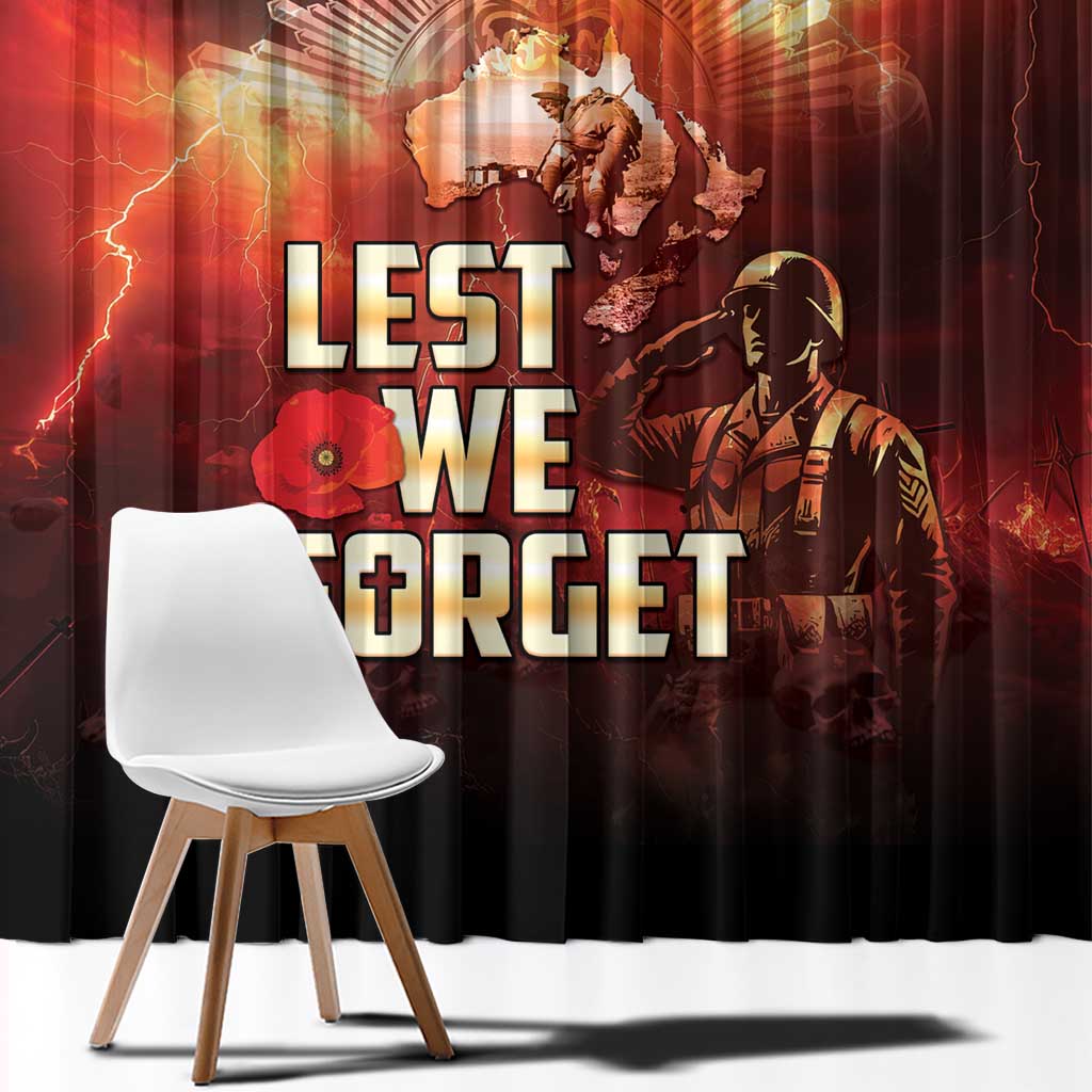 Honouring The ANZAC Spirit Window Curtain Gallipoli Lest We Forget LT05 - Polynesian Pride