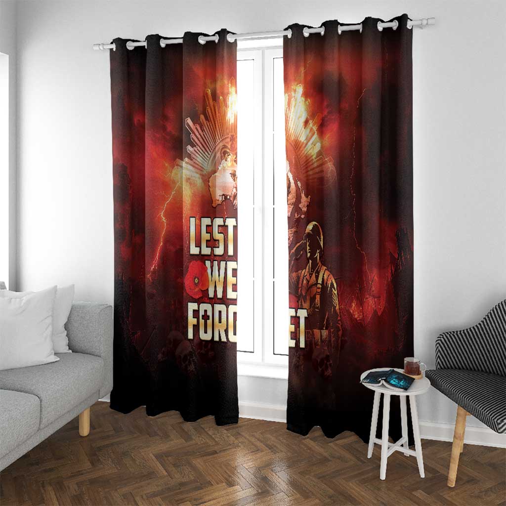 Honouring The ANZAC Spirit Window Curtain Gallipoli Lest We Forget LT05 With Grommets Red - Polynesian Pride