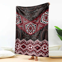 New Zealand Aotearoa Blanket Red Taniko Art Maori Pattern LT05 - Polynesian Pride